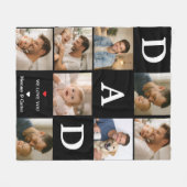 Happy Father’s Day Photo | Personalized Dad Ever Fleecedecke (Vorderseite (Horizontal))