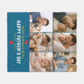 Happy Father’s Day Photo | Personalized Dad Ever Fleecedecke (Vorderseite (Horizontal))
