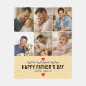 Happy Father’s Day Photo | Personalized Dad Ever Fleecedecke (Vorderseite)