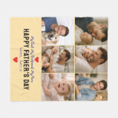 Happy Father’s Day Photo | Personalized Dad Ever Fleecedecke (Vorderseite (Horizontal))