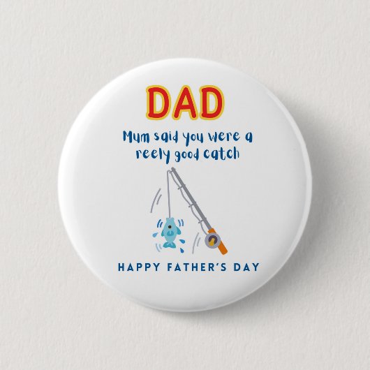 Happy Father's Day Abzeichen Button (Vorderseite)
