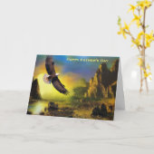 Happy Father's Day Bald Eagle Karte (Gelbe Blume)