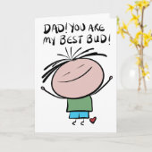 Happy Father's Day - Best Bud Card Karte (Gelbe Blume)