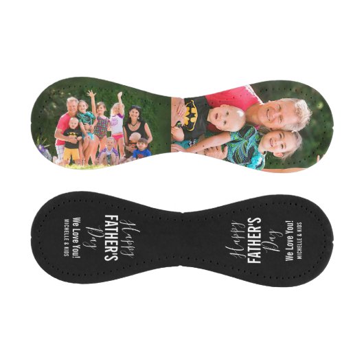 Happy Father's Day Black Family Foto Name Script Baseball (Paneele)