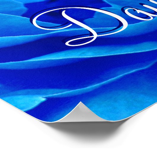 Happy Father's Day Blue Rose I Poster (Ecke)