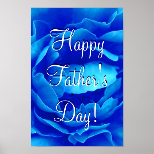 Happy Father's Day Blue Rose I Poster (Vorne)