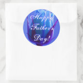 Happy Father's Day Blue Rose Runder Aufkleber (Tasche)
