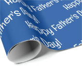 Happy Father's Day Blue Simple Geschenkpapier (Rolleneckpunkt)