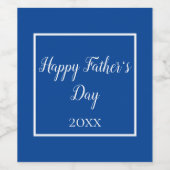 Happy Father's Day Blue Weinetikett (Einzelnes Label)