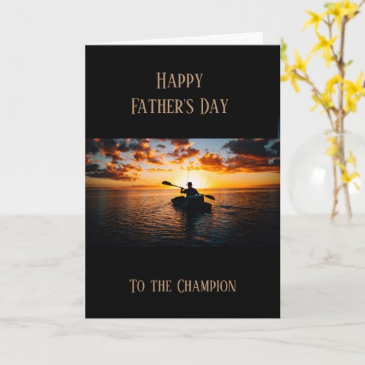 Happy Father's Day Boating Kayaking Karte (Gelbe Blume)