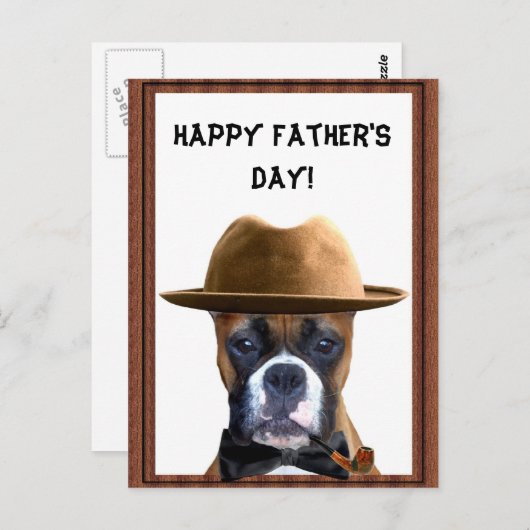 Happy Father's Day Boxer Postkarte (Vorne/Hinten)