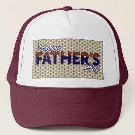 Happy Fathers Day Burgundy And White Trucker Hat Truckerkappe