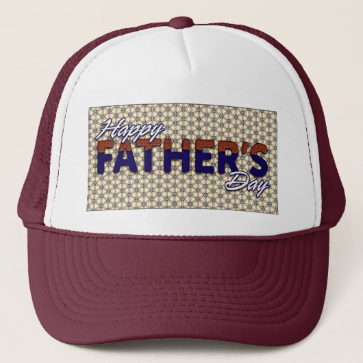Happy Fathers Day Burgundy And White Trucker Hat Truckerkappe (Vorderseite)