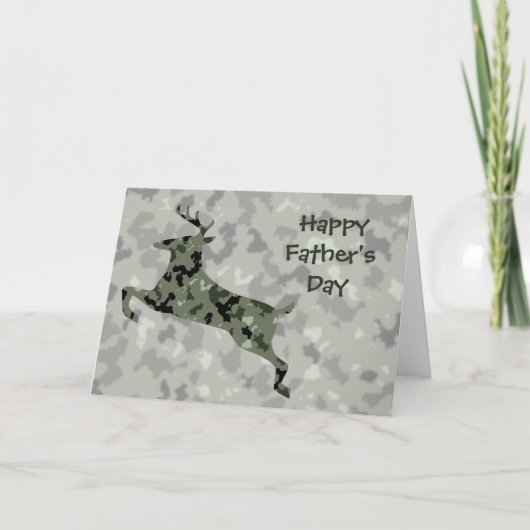 Happy Father's Day Camouflage Deer Karte (Vorderseite)