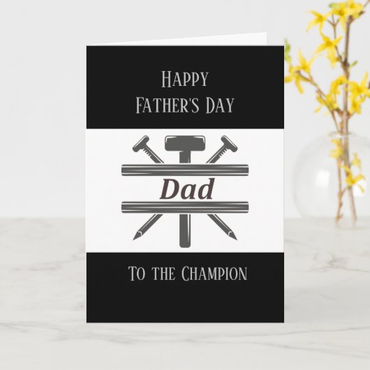 Happy Father's Day Carpenter Builder  Karte (Gelbe Blume)