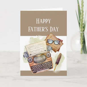 Happy Father's Day Cars Schriftsteller Schreibmasc Karte