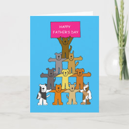 Happy Father's Day Cartoon Hunde Karte