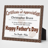 Happy Father's Day Certificate Plaque Fotoplatte (Seite)