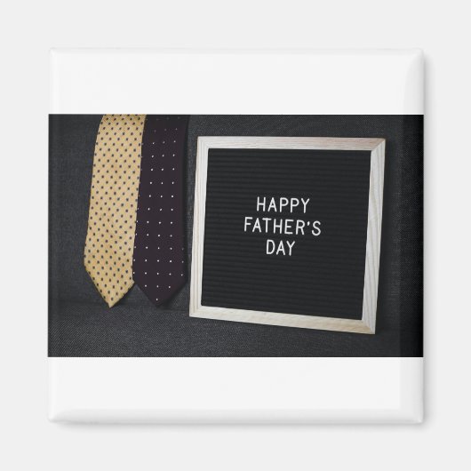 Happy Father's Day Classic Black Magnet (Vorne)