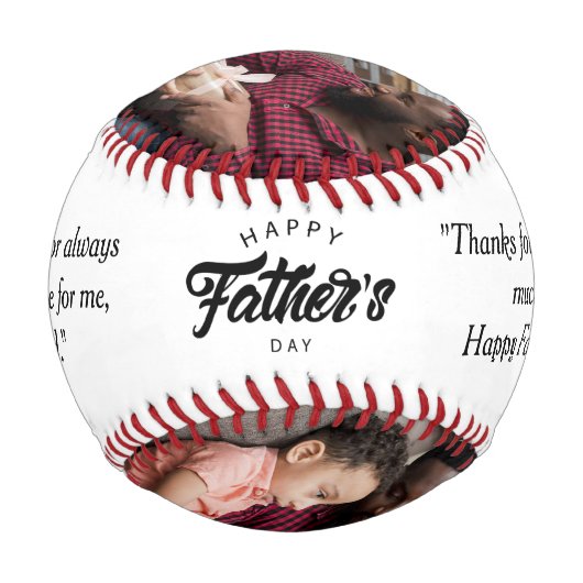 Happy Father's Day Custom Foto Baseball (Vorderseite)