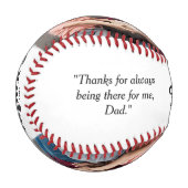 Happy Father's Day Custom Foto Baseball (Vorderseite Links)