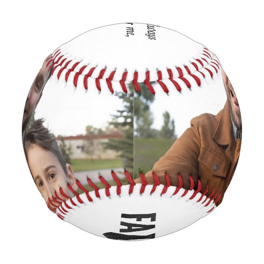 Happy Father's Day Custom Foto Baseball (Rückseite)