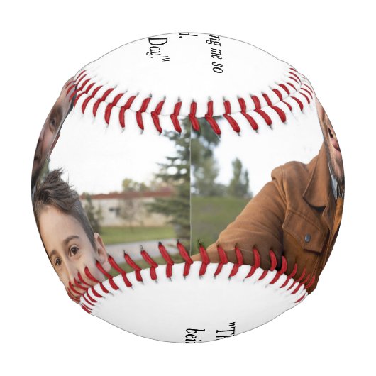 Happy Father's Day Custom Foto Baseball (Rückseite)