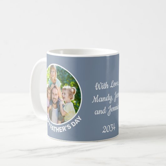 Happy Father's Day Custom Foto Kaffeetasse (Vorderseite Links)