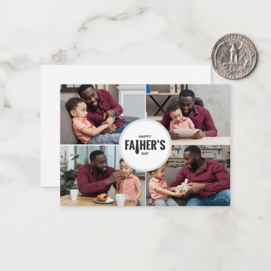 Happy Father's Day Custom Foto Mitteilungskarte (Vorderseite/Rückseite Beispiel)