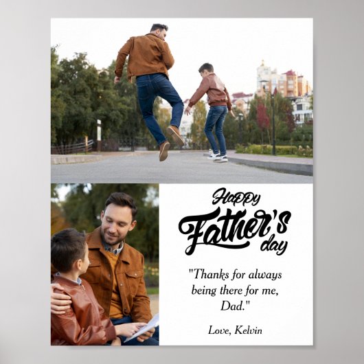 Happy Father's Day Custom Foto Poster (Vorne)