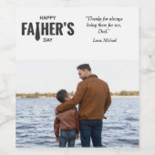 Happy Father's Day Custom Foto Weinetikett (Einzelnes Label)