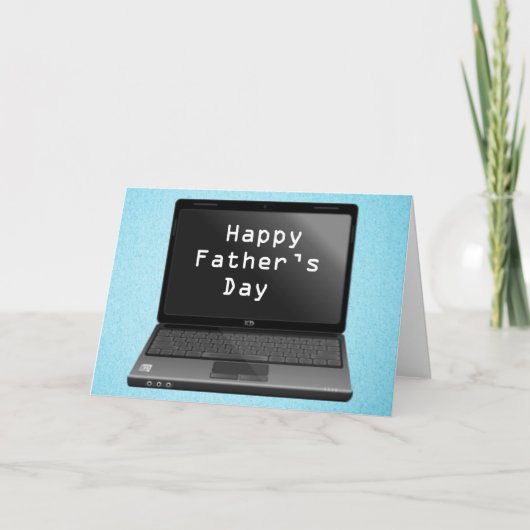 Happy Fathers Day Dads Laptop Karte (Vorderseite)