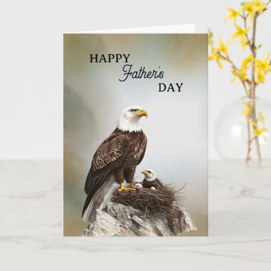 Happy Father's Day Eagle and Chick Karte (Gelbe Blume)