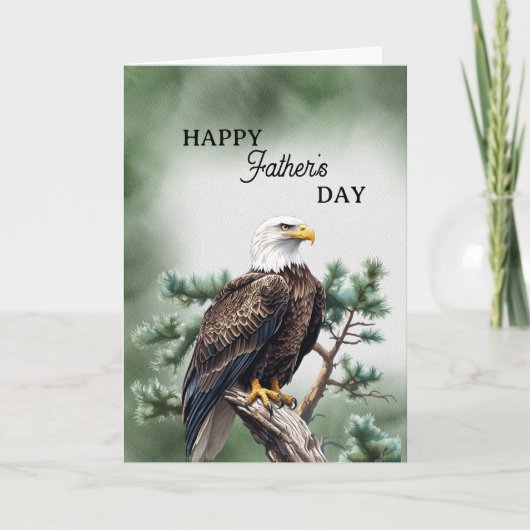 Happy Father's Day Eagle On A Branch Karte (Vorderseite)