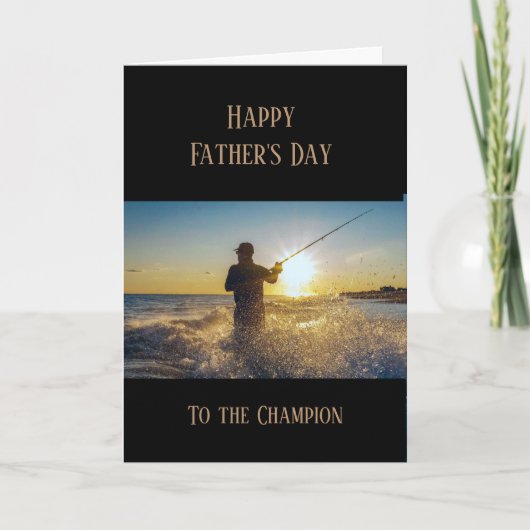 Happy Father's Day Fishing Fisherman Fish Karte (Vorderseite)