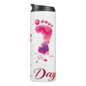 Happy Father's Day Footprint Art Thermosbecher (Nach rechts gedreht)