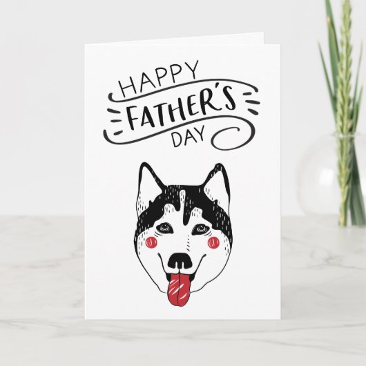 Happy Father's Day for Dog Dad | Husky Karte (Vorderseite)