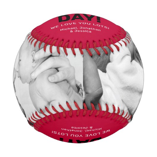 Happy Father's Day Foto Baseball (Vorderseite)