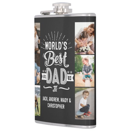 Happy Father's Day Fun World's Best Vater Kids Nam Flachmann (Links)