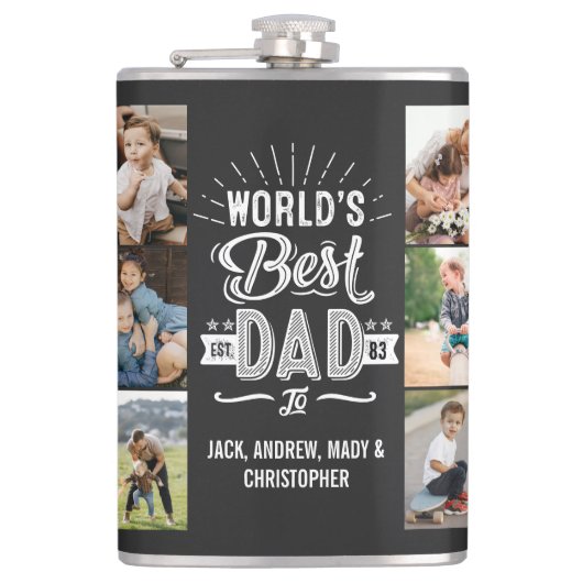 Happy Father's Day Fun World's Best Vater Kids Nam Flachmann (Vorderseite)