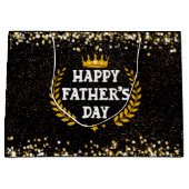 Happy Father's Day Glam Gold Sparkle Große Geschenktüte (Vorderseite)