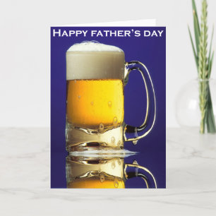 Happy Fathers Day Glass of Beer Karte