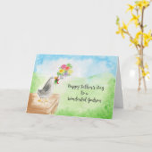 Happy Father's Day Godson, Watercolor Bird, Flower Karte (Gelbe Blume)