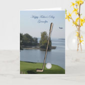 Happy Father's Day Golf Grandpa Card - Customized Karte (Gelbe Blume)