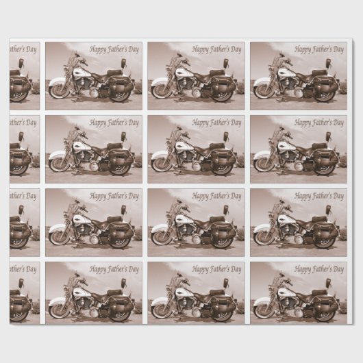 Happy Father's Day Harley Davidson Geschenkpapier (Flach)