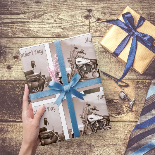 Happy Father's Day Harley Davidson Geschenkpapier