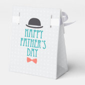 Happy Father's Day Hat & Bow Krawatte | Favor Box Geschenkschachtel (Rückseite)