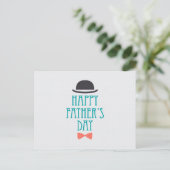 Happy Father's Day Hat & Bow Krawatte | Postkarte (Stehend Vorderseite)