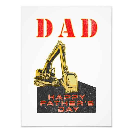 Happy Father's Day Heavy Equipment Builder Vater Fotodruck (Vorne)