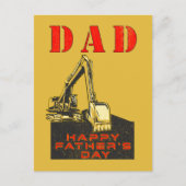Happy Father's Day Heavy Equipment Builder Vater Postkarte (Vorderseite)